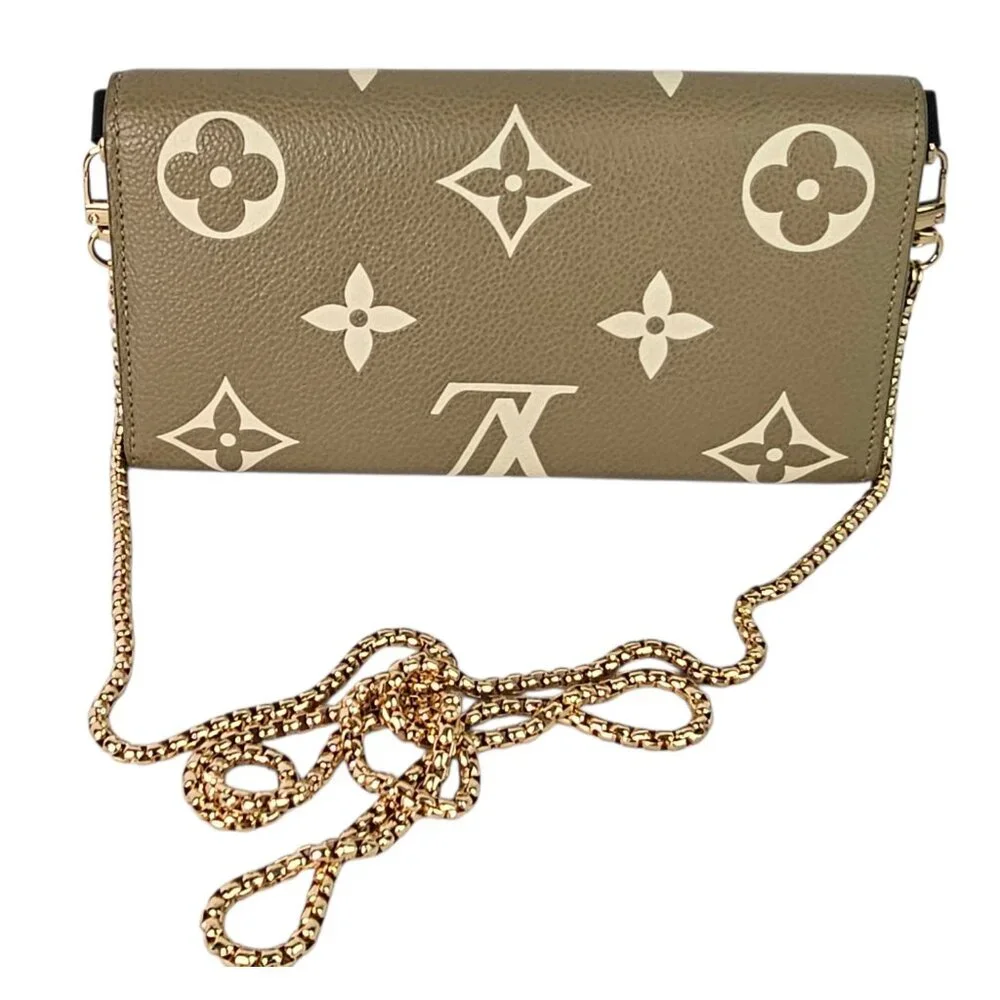 LOUIS VUITTON Bicolor Monogram Giant Sarah Wallet Tourterelle Gray Cream LV Bag - Picture 4 of 12